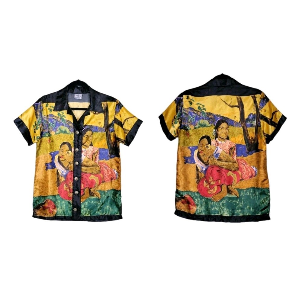 Rare Vintage Arc En Ciel Shirt Mens Medium Gauguin When You Hear Art To Wear